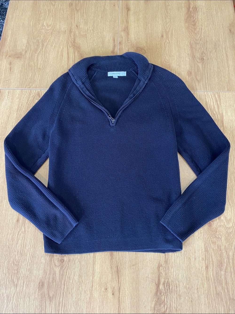 Half-Zip Shawl Collar Sweater - Black